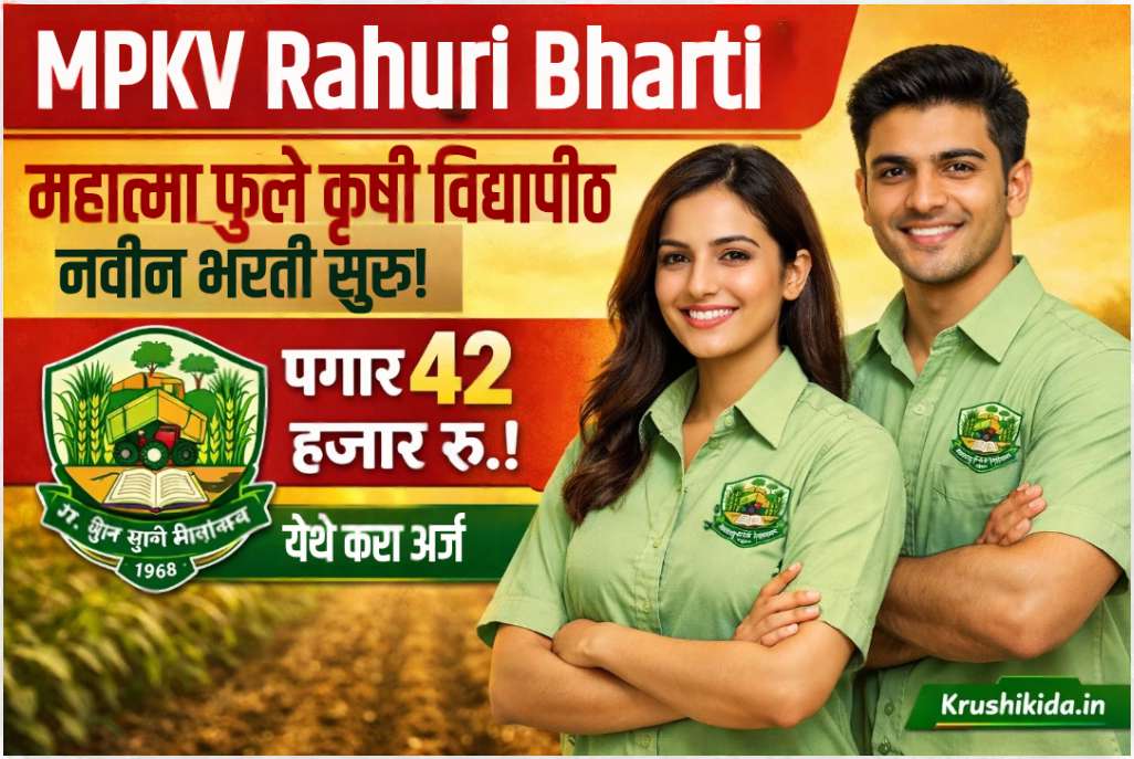MPKV Rahuri Bharti : महात्मा फुले कृषी विद्यापीठ मध्ये विविध पदांसाठी नवीन भरती सुरु! पगार 42 हजार रु.! फक्त अर्ज पाठवुन मिळवा नोकरी!