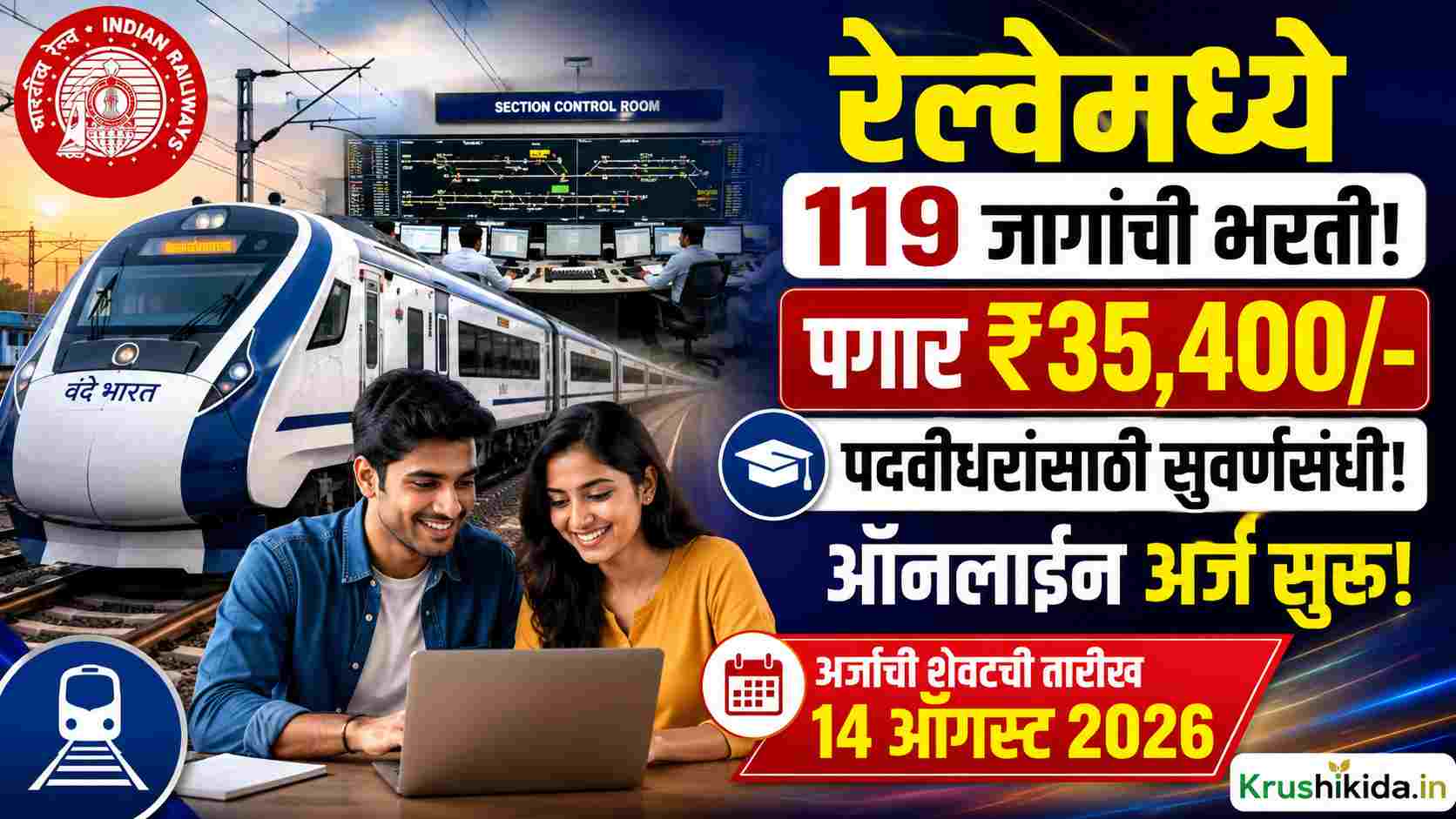 RRB Section Controller Bharti 2026: रेल्वेमध्ये 35,400 रुपये पगाराची सुवर्णसंधी! 119 Section Controller पदांची मेगा भरती! पदवीधरांसाठी मोठी संधी!